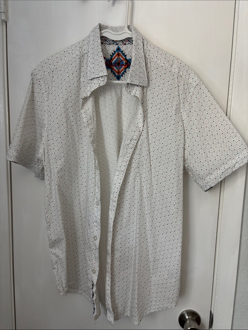 Robert Graham Men's Short Sleeve White Microdot Shirt